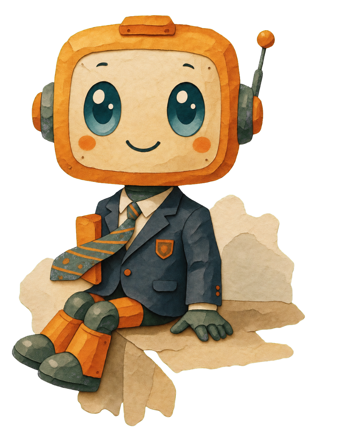 A friendly suited ChatTIE robot